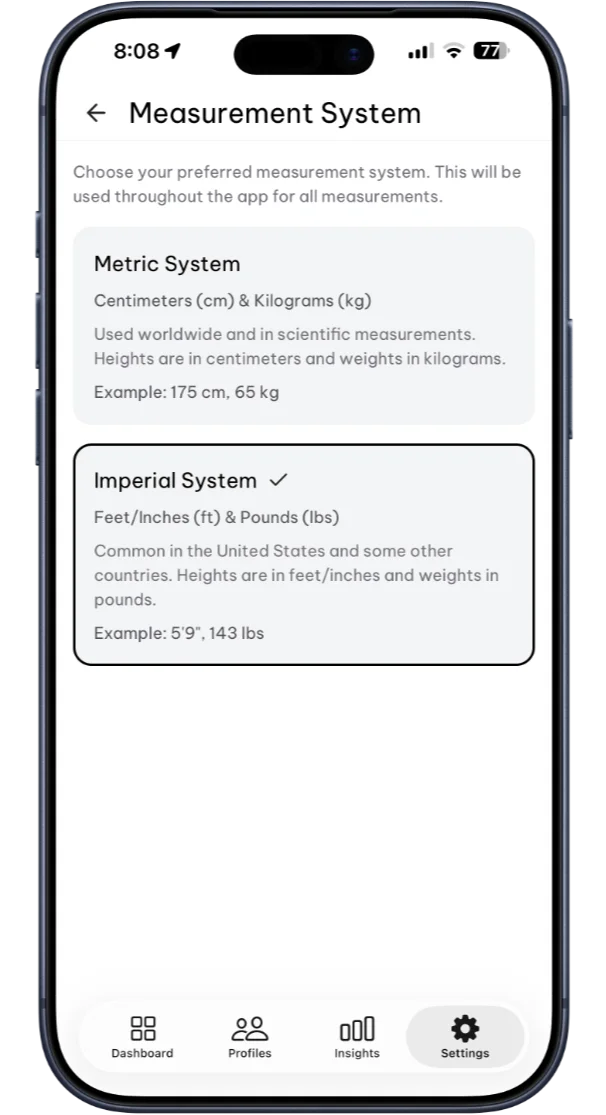 Flexible measurement system options